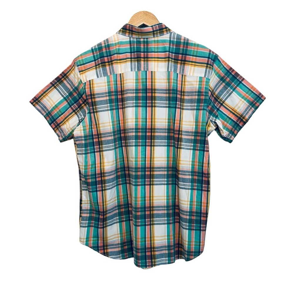 COLUMBIA Men's Large Collared Button Down Regular Fit Plaid Short Sleeve Shirt - Picture 4 of 4